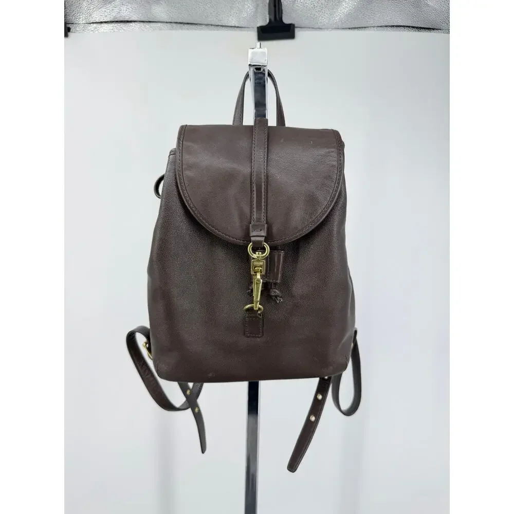 Vintage Coach Legacy Backpack 09368 Brown Leather Drawstring Turnlock Bag Y2K - Picture 2 of 16